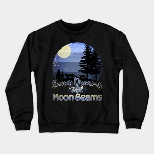 Snowy Dreams and Moonbeams Retro Sunset Crewneck Sweatshirt